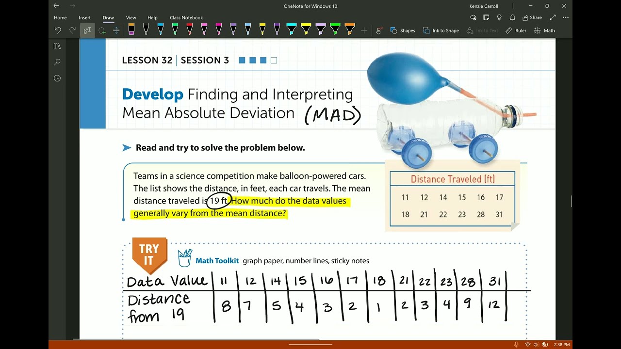 Lesson 32: Session 3 - Develop Finding and Interpreting Mean Absolute Deviation
