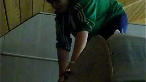 josh jumping off one bed down to another