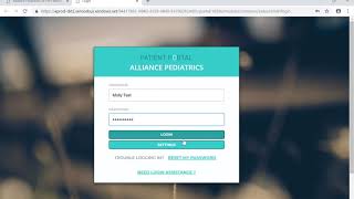 Patient portal log in