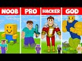 Minecraft Roblox STATUE HOUSE BUILD CHALLENGE: NOOB vs PRO vs HACKER vs GOD in Minecraft / Animation