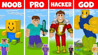 Minecraft Roblox STATUE HOUSE BUILD CHALLENGE: NOOB vs PRO vs HACKER vs GOD in Minecraft / Animation