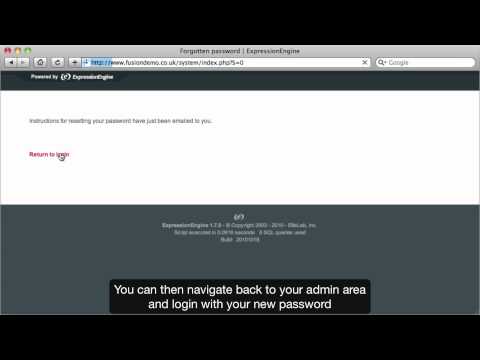 Logging in to the control panel - Expression Engine 1.7 Screencast