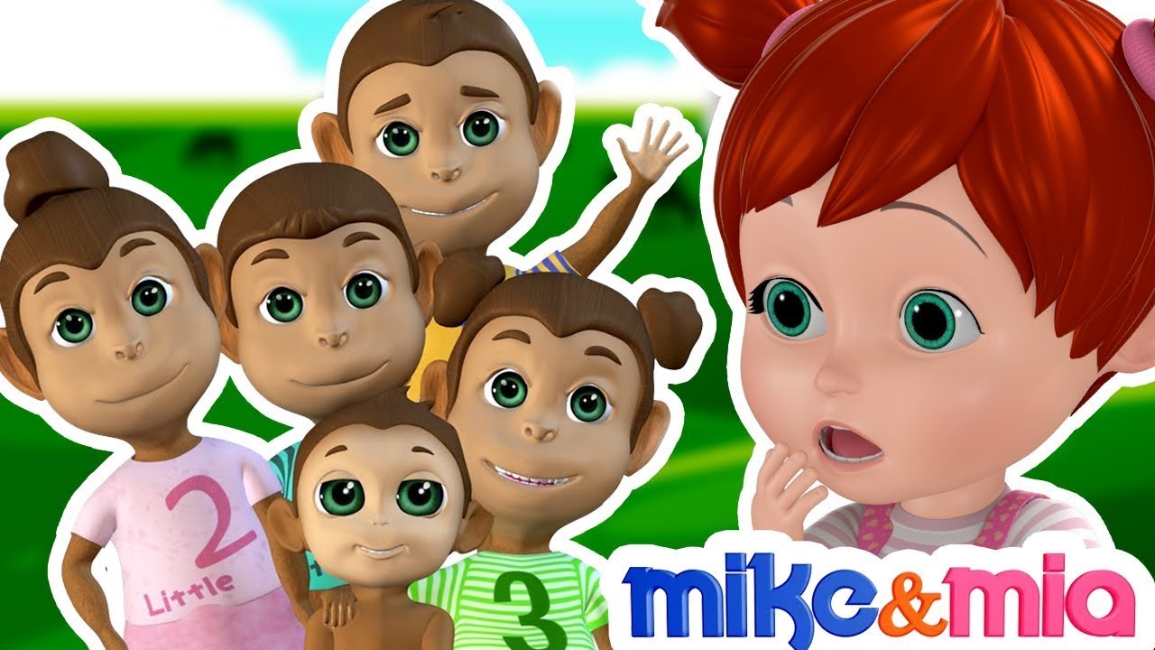 Mick Rymes Five Little Monkeys Go WILD! More | Mike & Mia Nursery Rhymes & Songs ...