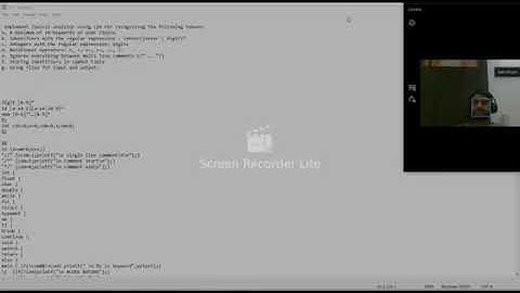 To write a program for implementing a Lexical analyser identify the tokens