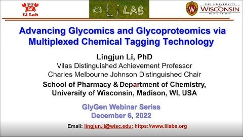 Dr Lingjun Li - Advancing Glycomics and Glycoproteomics via Multiplexed Chemical Tagging Technology