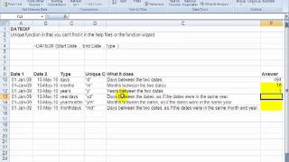 Months/ years between 2 dates in Excel. Hidden DATEDIF function gives months/ years difference