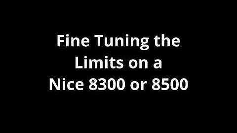 Fine Tuning the Limits on a Nice Apollo 8300 or 8500