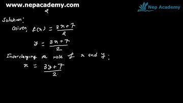 Grade 10, Optional Mathematics for Nepali Students - #8 Inverse Function Exercise