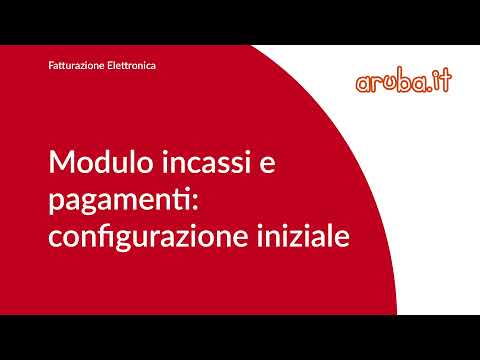 Modulo incassi e pagamenti: configurazione iniziale - Guida