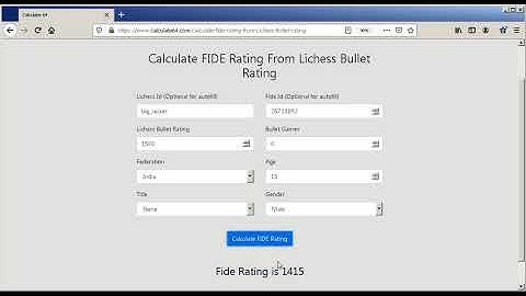 Lichess Bullet Rating to FIDE Rating