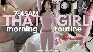 7:45AM "that girl" uni morning routine ⭐️ | workout, coffee, skincare, makeup screenshot 5