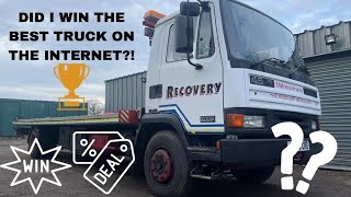 I just WON a RARE LEYLAND DAF CUMMINS 6BT 11T TILT AND SLIDE RECOVERY TRUCK!!!!