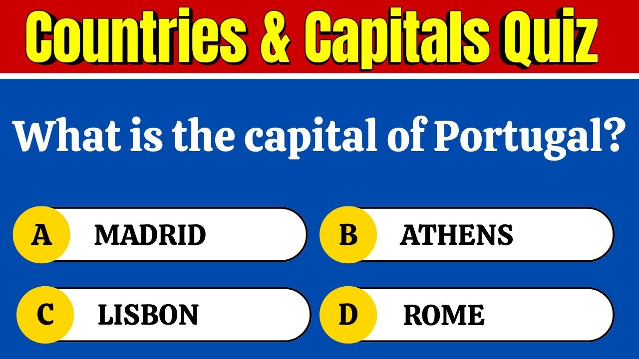 Countries and Capitals Questions Everyone Should Know | 40 Countries and Capitals Quiz | Trivia Quiz