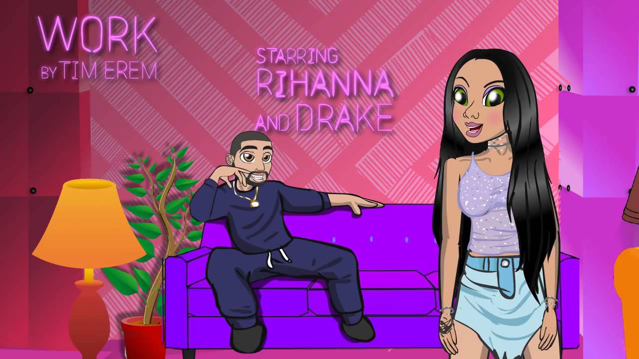 Rihanna Work Ft Drake CARTOON - YouTube