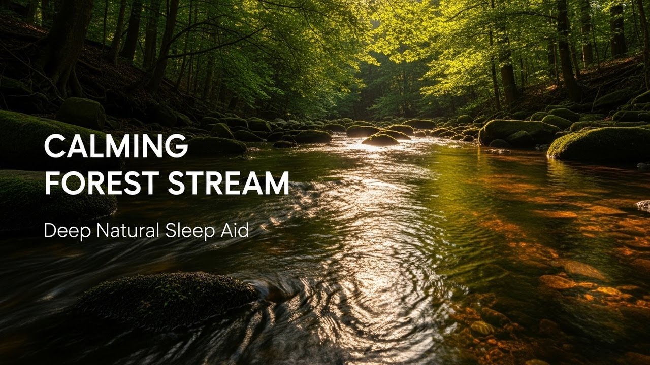 Beautiful Forest Ambience with Gentle Water Flow for Study Meditation Inner Peace and Stress Relief