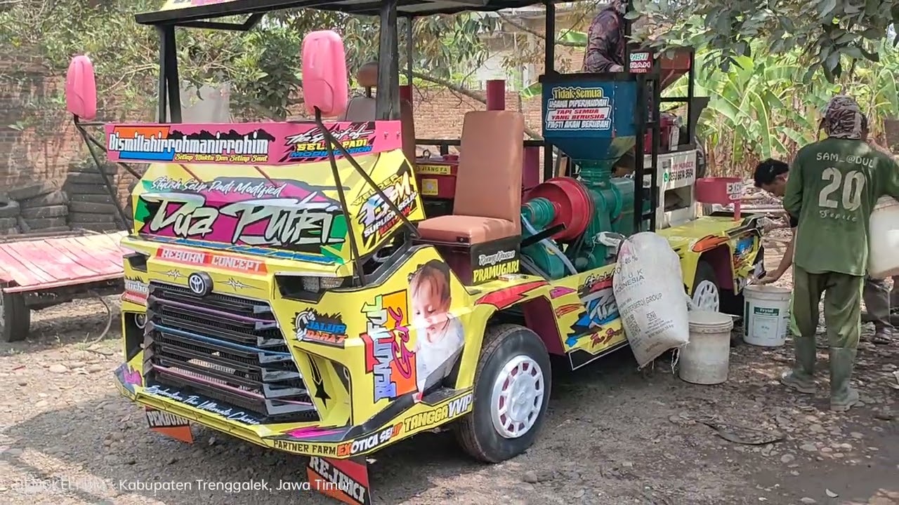 uji coba mesin penggilingan padi model modifikasi || mesin pabrik jalan || mesin selep padi keliling