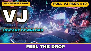Crystal Shard Stage Waveform Stage VJ Loop | Audio Visualizer Background 1080p