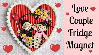 Love Couple Fridge Magnet/ Heart Shaped Magnet/ Valentine's Day Gift Idea