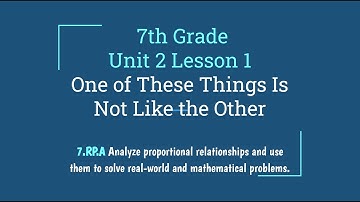 7th Grade Unit 2 Lesson 1 - One of These Things Is Not Like the Other
