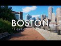 4K Virtual Run in Boston Seaport District - Beautiful morning on the Harborwalk Path