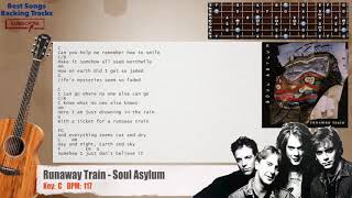 Video thumbnail of "🎸 Runaway Train - Soul Asylum Guitar Backing Track with chords and lyrics"