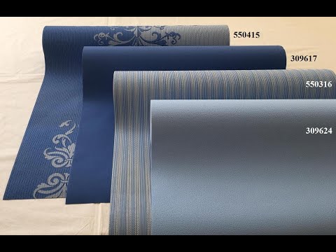 Однотонні німецькі шпалери 309617, насиченого синього кольору, відтінку морської хвилі, вінілові, що миються, на флізі, видео 5