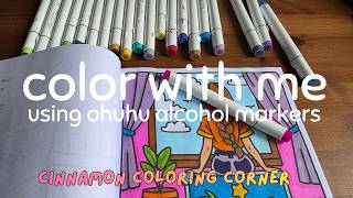 relaxing and satisfying coloring cute traveler girl from color by number book