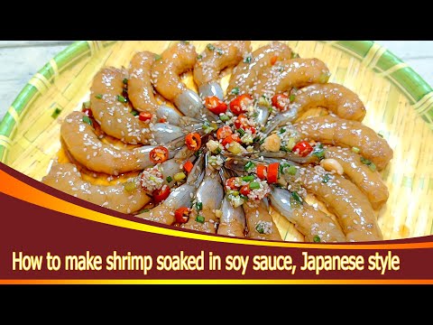 Shrimp-soaked-in-soy-sauce,-Ja