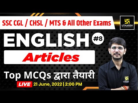 English #8 | Articles (Part-1) | Most Important Questions |SSC/CHSl/MTS U0026 Other Exam | Naresh Sir