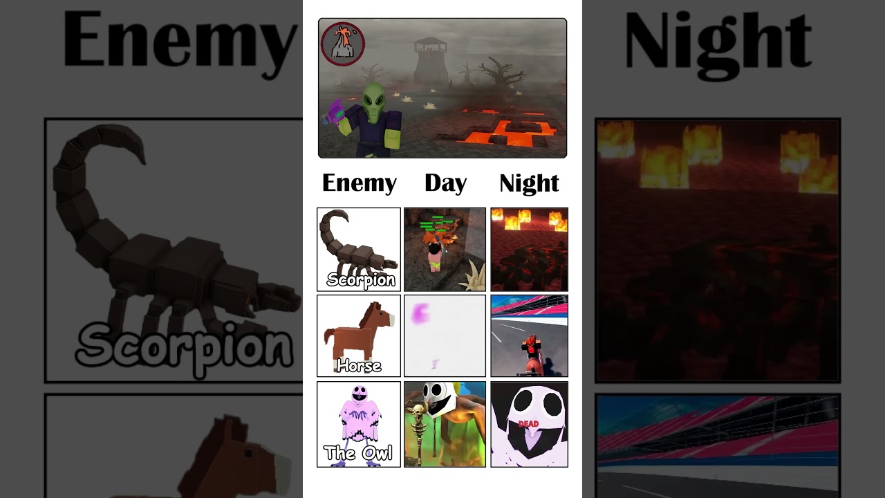 The LAVA SCORPION vs HORSE vs HUNGRY OWL 99 Nights in the Forest