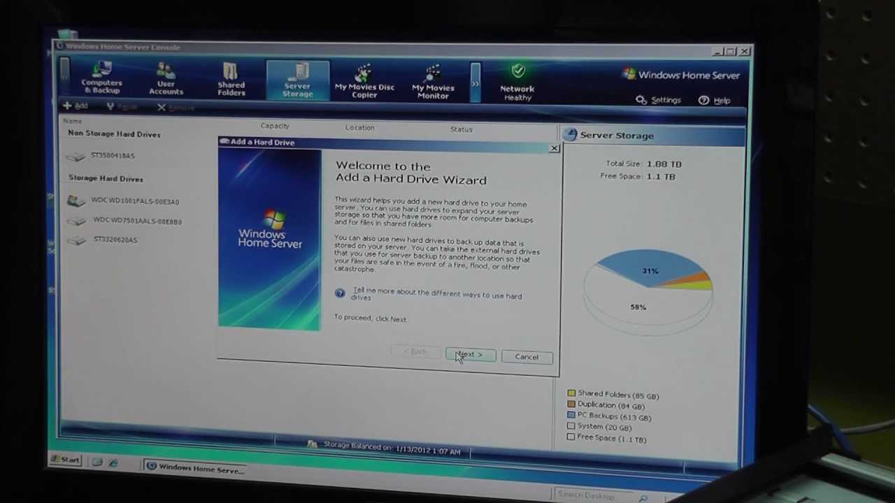Windows Home Server Maintenance