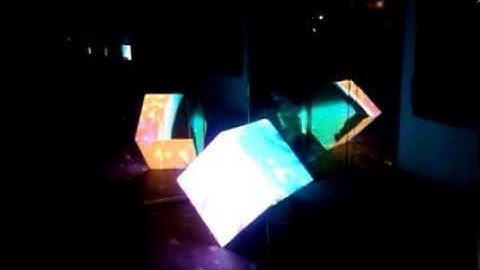 360 projection mapping with 3 cubes and only 1 projector