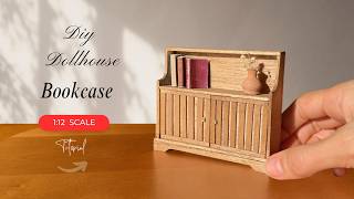 How to Make a Dollhouse Bookcase with Working Doors | Miniature DIY Tutorial for Beginners
