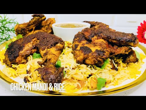 Chicken Mandi Recipe! Smoked Chicken & Rice With Sauce!  NO Oven NO Steamer