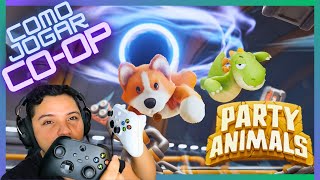 COMO JOGAR PARTY ANIMALS LOCAL CO-OP TELA DIVIDIDA ONLINE NA MESMA CONTA + GAMEPLAY!