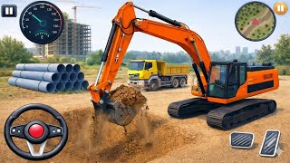آلات بناء خارجة عن السيطرة - محاكاة واقعية لحفارة مع شاحنة ثلاثية الأبعاد - طريقة اللعب على نظام ... screenshot 1