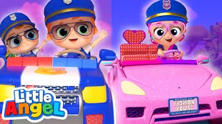 Blue Vs Pink Police Car Race! | Best Cars & Truck Videos For Kids