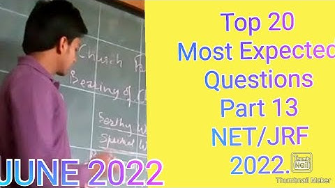 Top 20 Most Expected Questions/Part 13/ Political Science/Net Jrf June 2022
