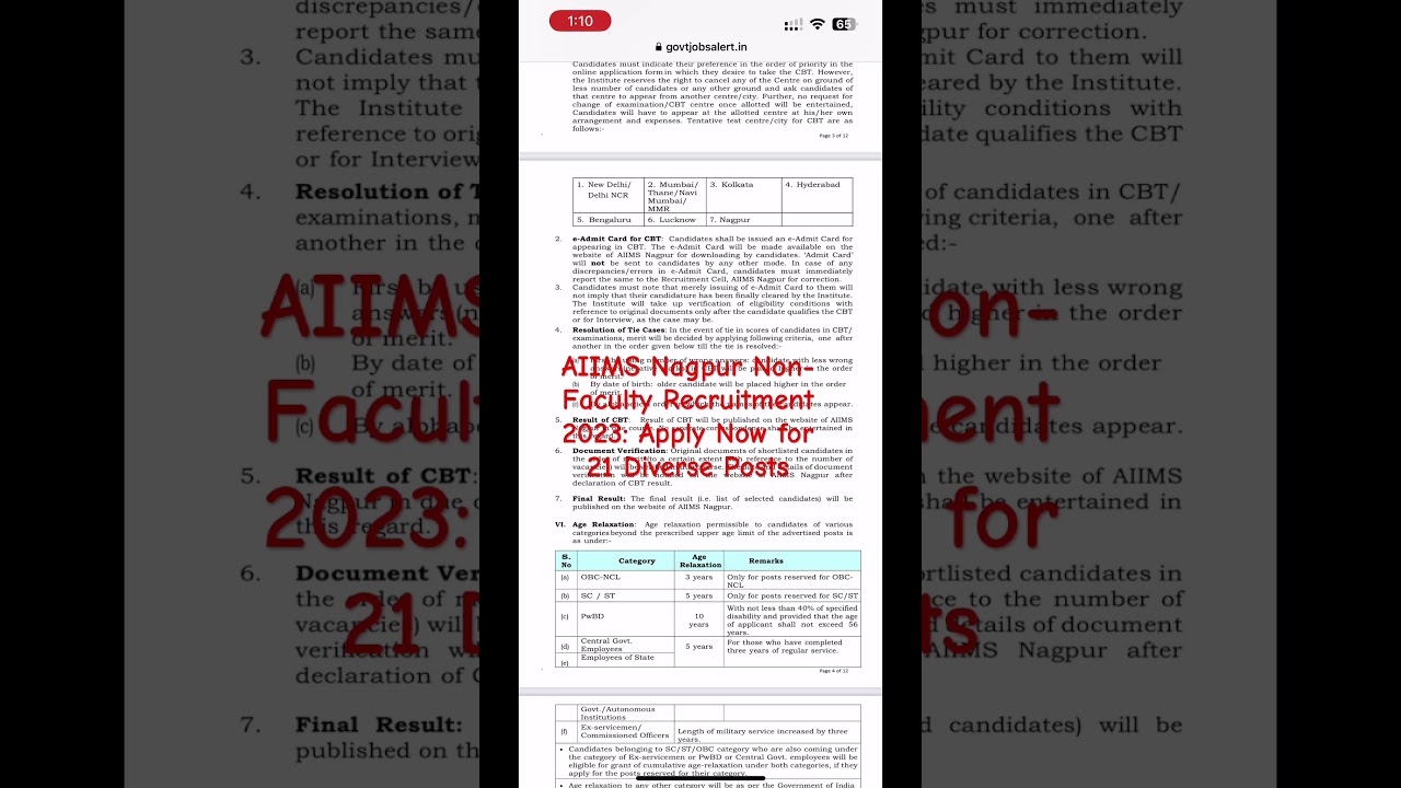 #AIIMS Nagpur Non-Faculty Recruitment 2023: Apply Now for 21 Diverse Posts #aiimsdelhi #aiimsnagpur