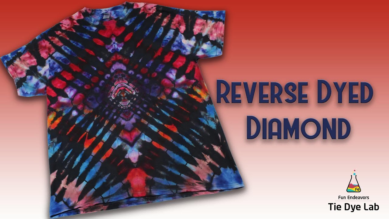 Узоры в технике тай-дай: чёрный ромб с обратным окрашиванием (с использованием OWB)