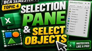 BCA Semester 1 Topic 4 | Excel Selection Pane & Select Objects Tutorial | Anant Sir ki class