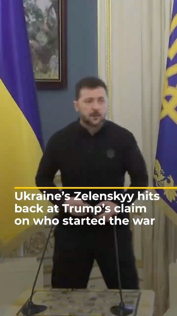 Ukraine's Zelenskyy hits back at Trump's claim on who started the war | AJ #shorts