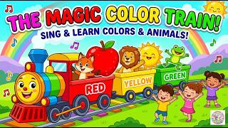 Magic Train Colors Song | Learn Red Yellow Green Blue | Kids Nursery Rhyme