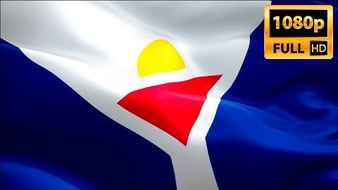 Saint Martin flag closeup 1080p Full HD 1920X1080 footage video waving in wind. Saint Martin flag