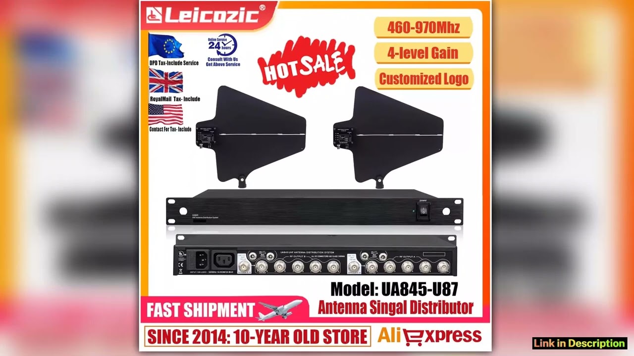 Leicozic RF Signal Distributor Antenna Distribution System UA845U87 Wireless Microphone 5 Channel S