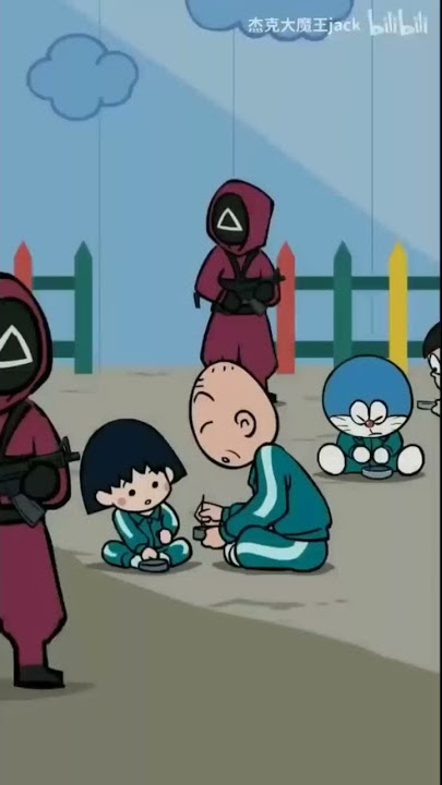 SQUID GAMES: Honeycomb Challenge with Shinchan, Doraemon, Hulk & Jojo's Bizzare Adventure #shorts