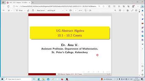 10 .1 -  10. 2 - Left and Right Coset - Unit 2 - UG Abstract Algebra