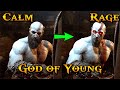 Whenever kratos is angry he gets younger full compilation