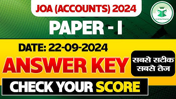 JOA Accounts Paper 1 Answer key | 22 sept 2024 | HPPSC JOA Accounts | CivilsTap Himachal