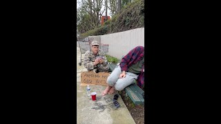 Soldier surprises his homeless brother 🥹